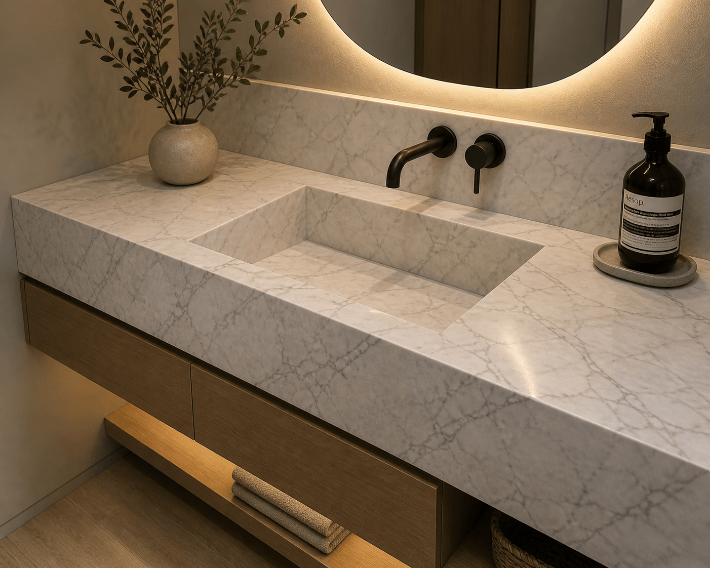 Mármol para baños y superficies interiores